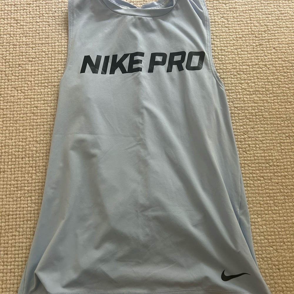 Nike Pro Light Blue Workout Top